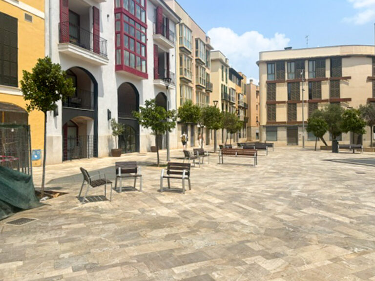 Arcaded square a few steps from the door